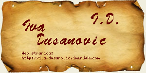 Iva Dušanović vizit kartica